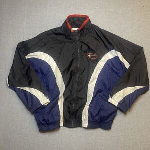 Vintage Nike Men's Windbreaker Jacket Black Blue White L Full Zip Lightweight